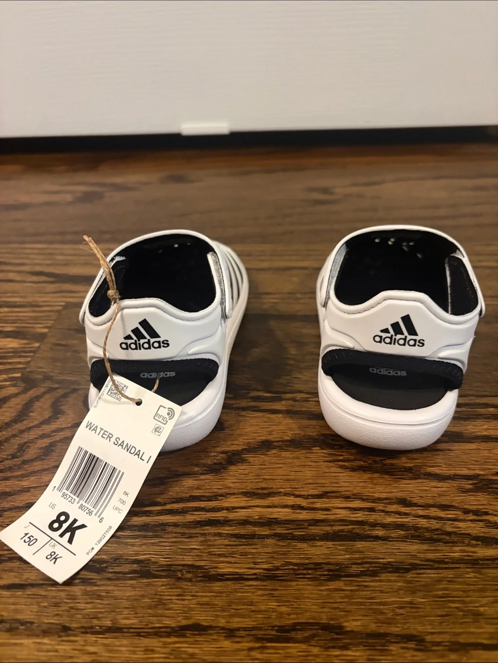 adidas Kids White and Black Water Sandals
